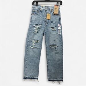 Women’s Blue Distressed Jeans Grunge Streetwear Rock Skater NWT